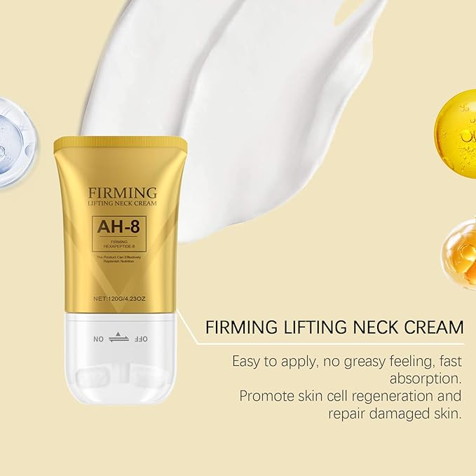 AH-8 Firming Neck Cream for Crepey Skin Body Care Comfort- Contains Hexapeptide, Moisturizing, Ah-8 Moisturizing & Tightening Lotion Cosmetic Skin Repair(2PC)