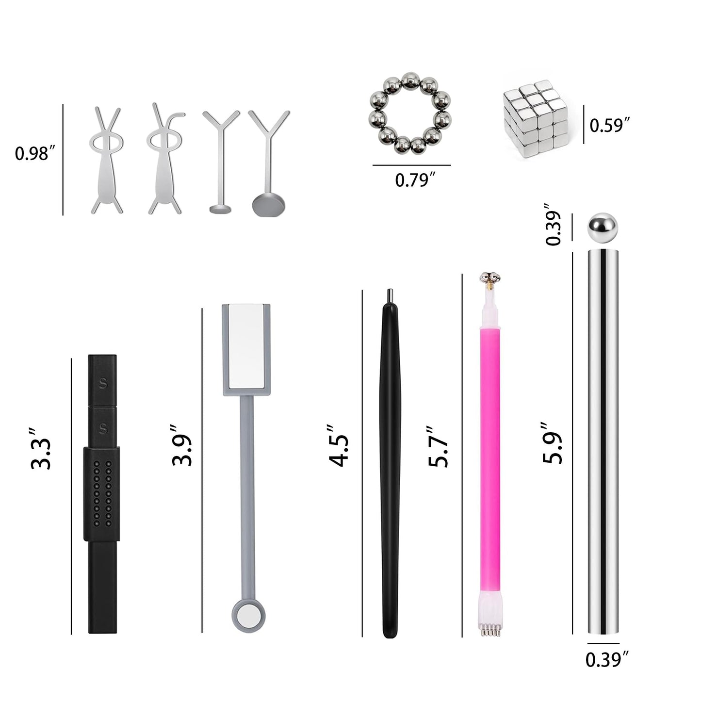 Cat Eye Magnet for Nails,12 PCS Cateye Magnets, Cat Eye Gel Nail Polish Magnet Tools (12 PCS)