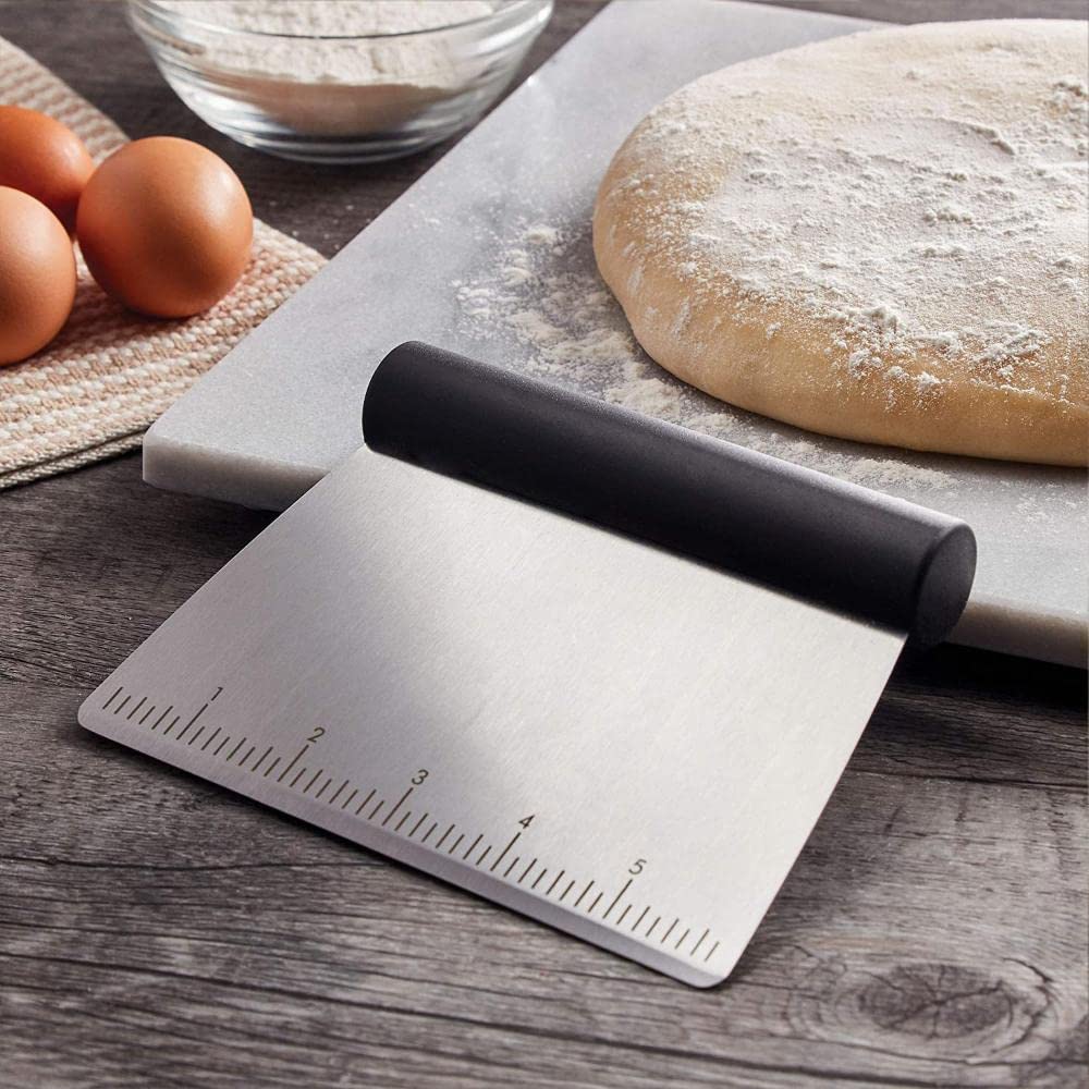 KitchenAid All Purpose Stainless Steel Dough Pastry Scraper/Chopper/Cutter with Measurement Scale, 6-Inch