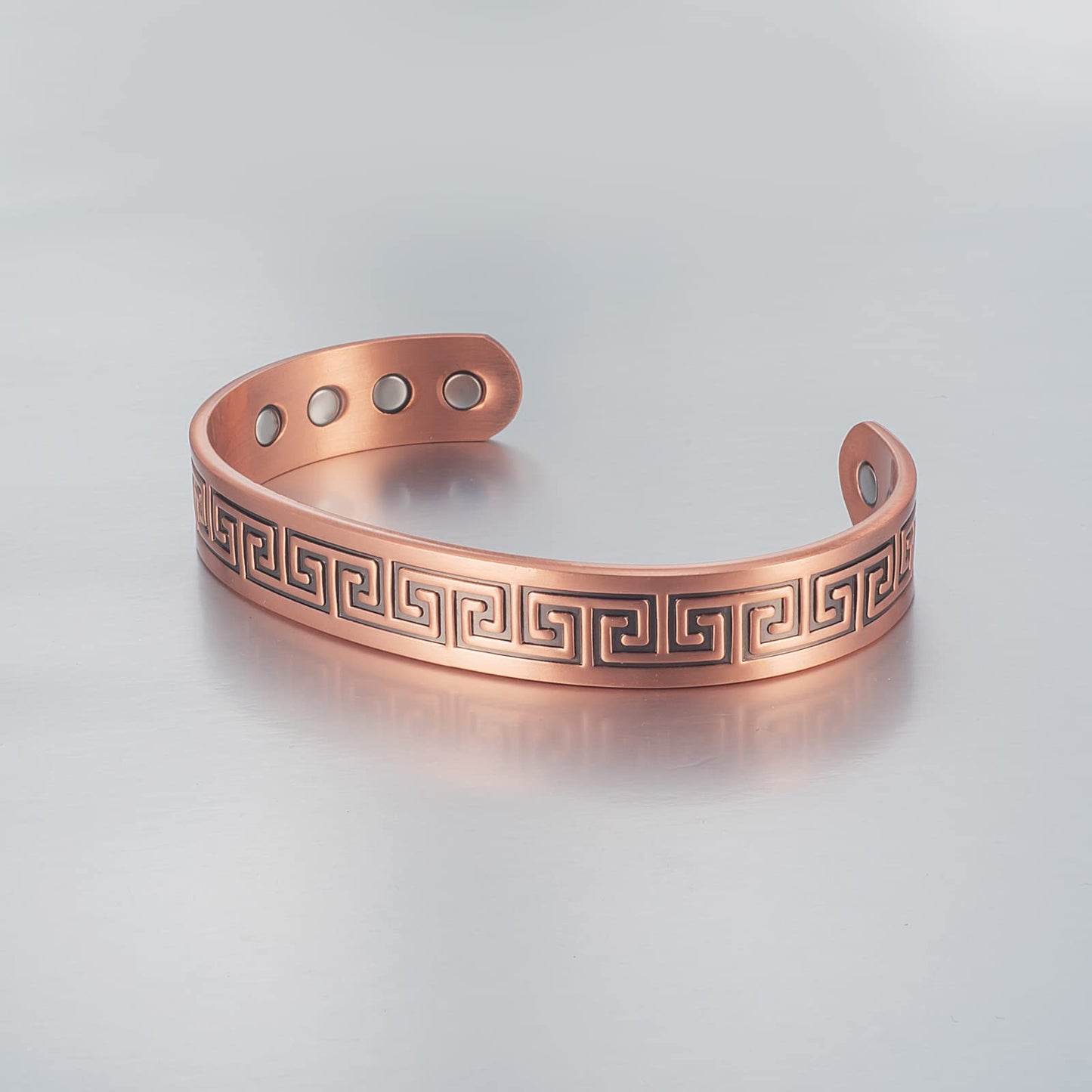 EnerCoppeX Copper Magnetic Bracelet for Women - Detox Jewelry with 3500 Gauss Magnet, Adjustable Cuff Bangle (W)