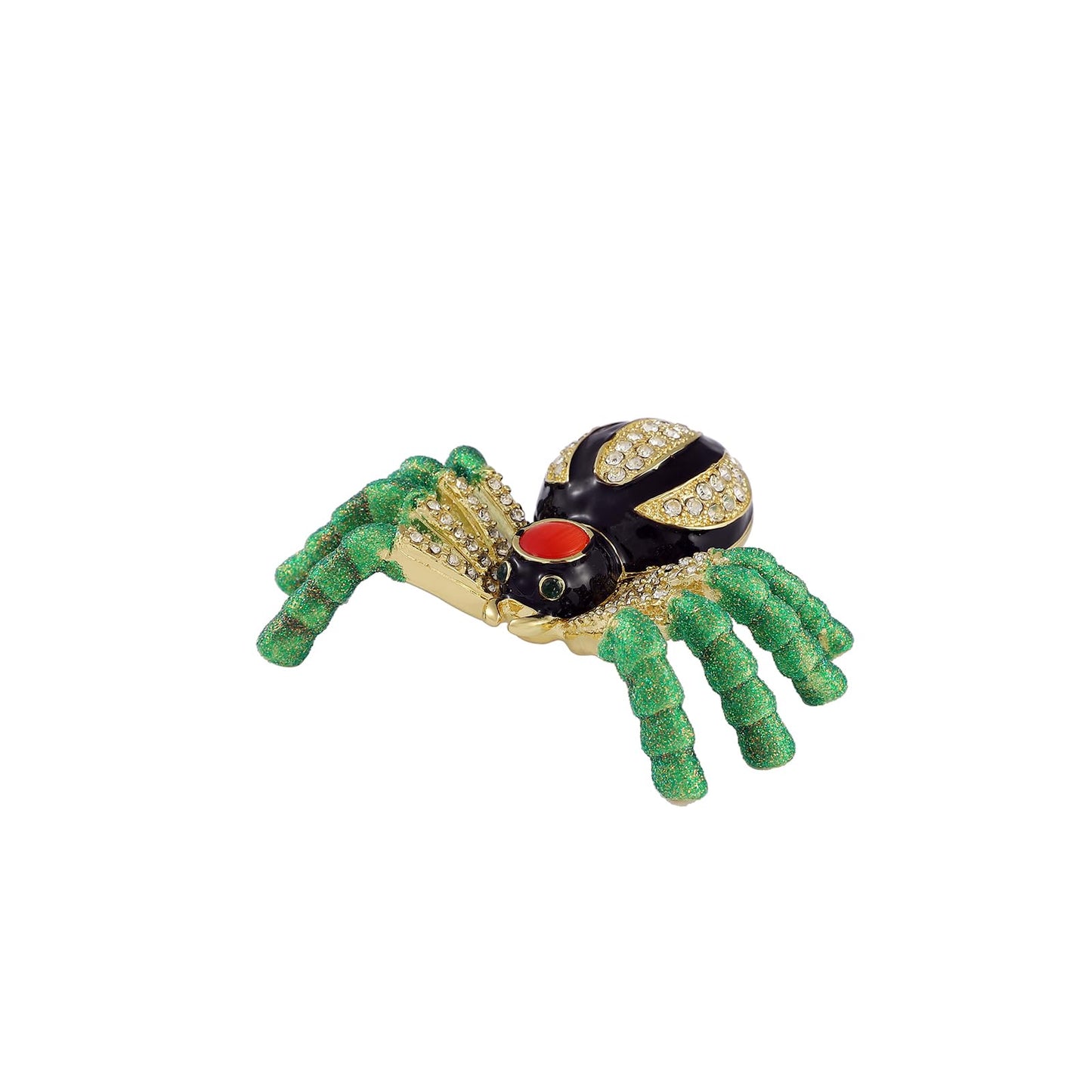 Cute Small Black Spider Style Hand Painted Enamel Trinket Box, Unique Gift for Family