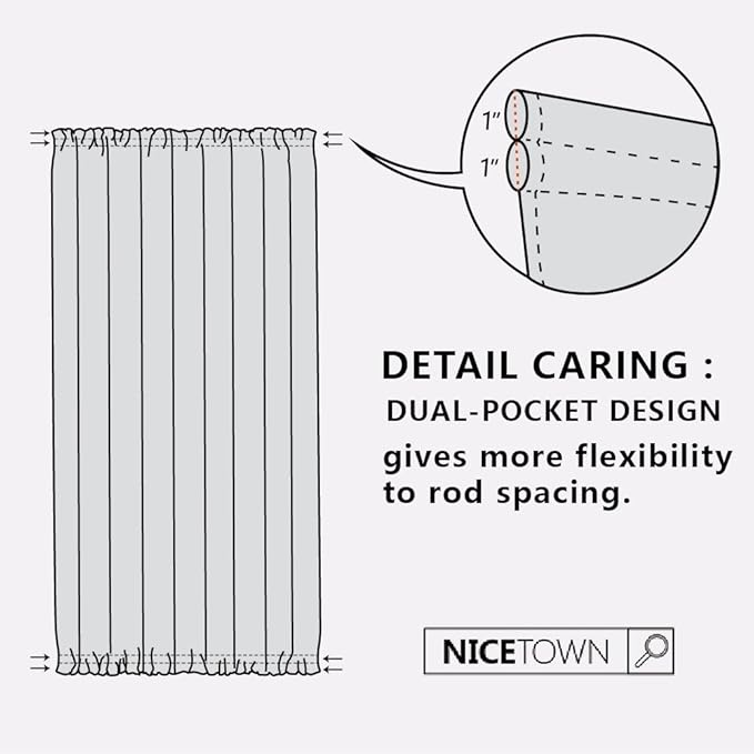 NICETOWN Grey French Door Curtains - Thermal Insulated Blackout Patio Door/Glass Door Window Curtain Panel for Privacy (One Piece, W54 x L72-Inch, Grey)