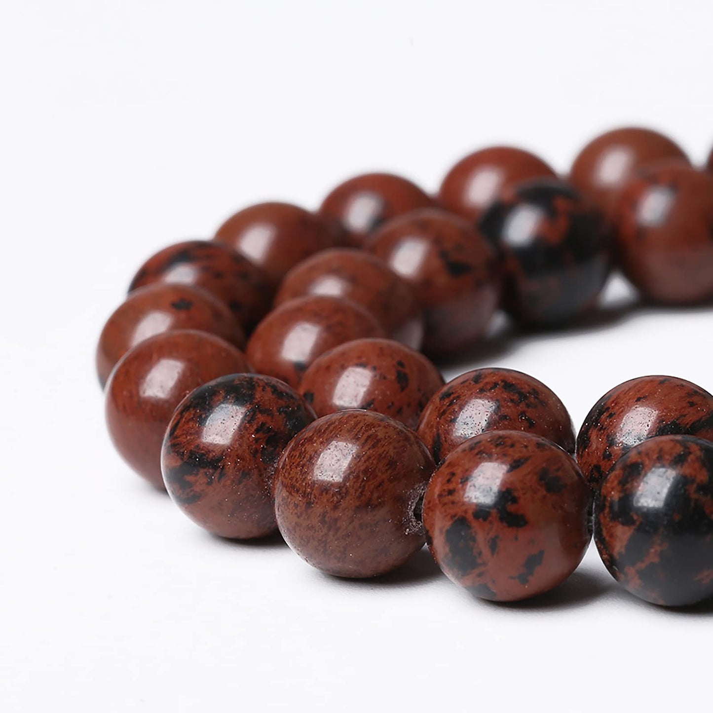 60PCS 6mm Natural Stone Mahogany Obsidian Beads for Jewelry Making Round Loose Spacer Beads DIY Bracelet Necklace(6mm, Mahogany Obsidian Beads)