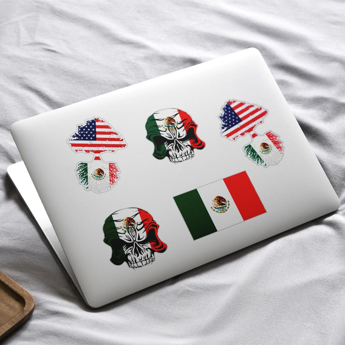 Patriotic Skull and Stickers Pack with USA Mexico Theme 20Pcs Vinyl Decals for Car Truck Motorcycle Laptop Helmet Water Bottle Bottles Bumper Bedroom Wall (20 Count)