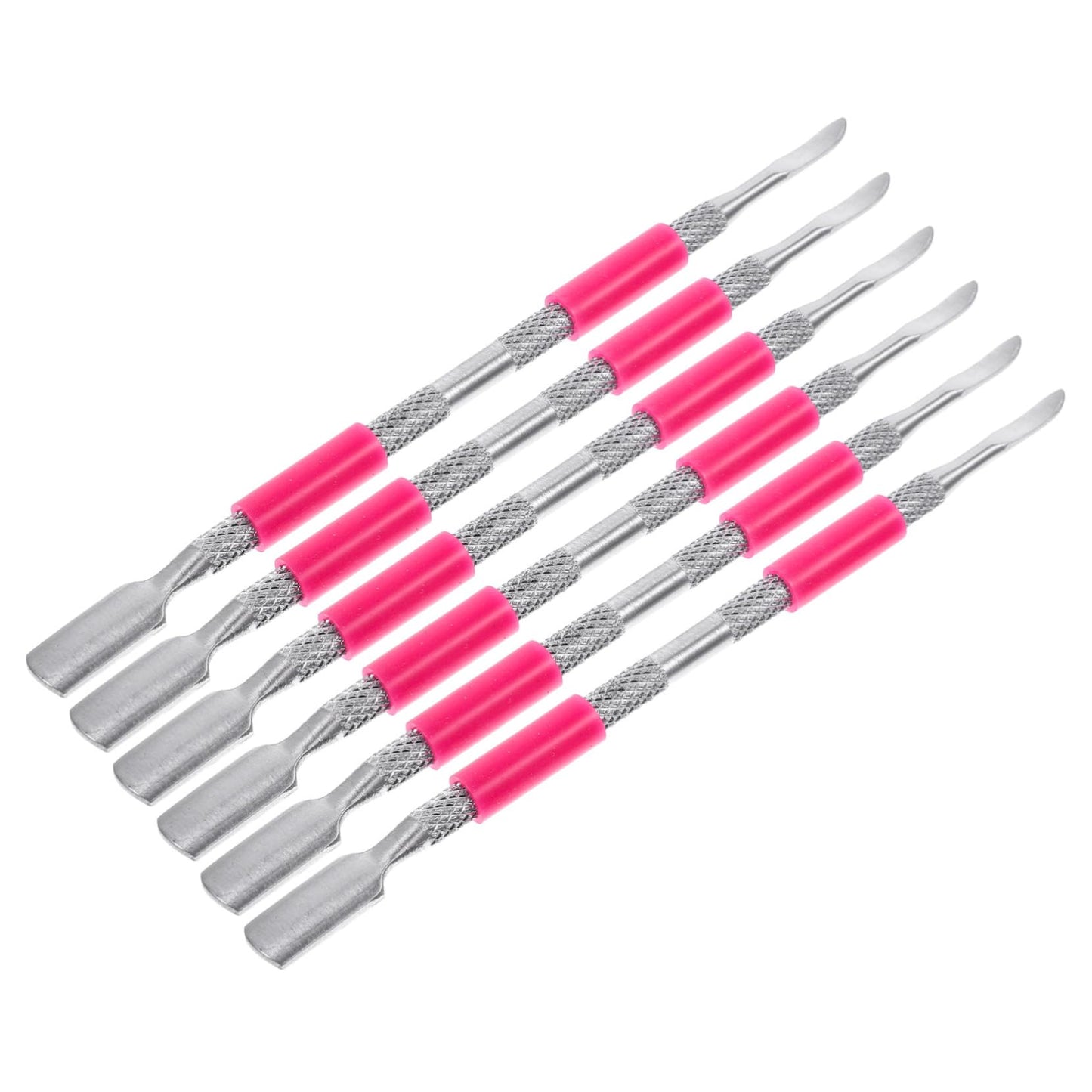 Healeved 6Pcs Stainless Steel Cuticle Pushers Nail Cleaning Tools Manicure Pedicure Kit for Natural Nails Nail Art Care 5.31In