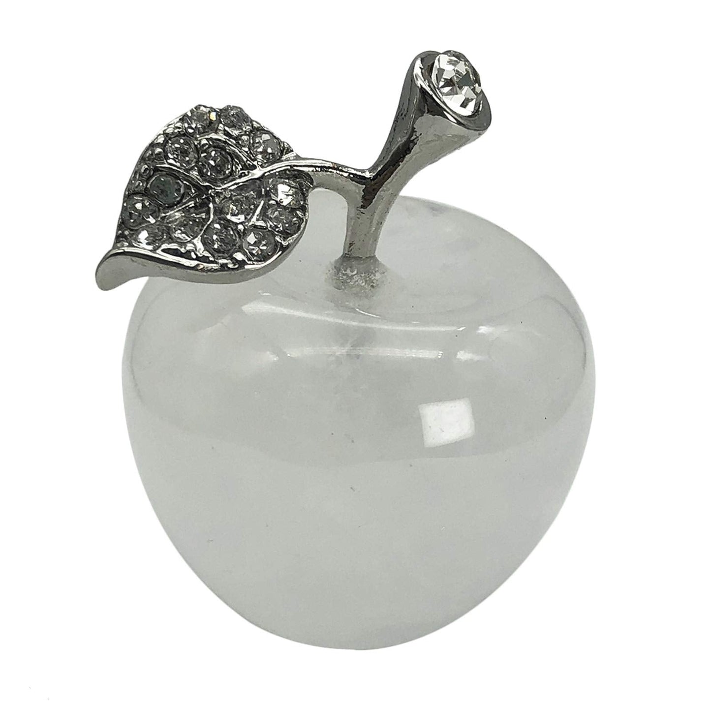 Fekuar Neyisaa Rock Quartz Crystal Apple Decor, Healing Crystals Pocket Stone Fruit Figurine Craft Home Decoration 30mm