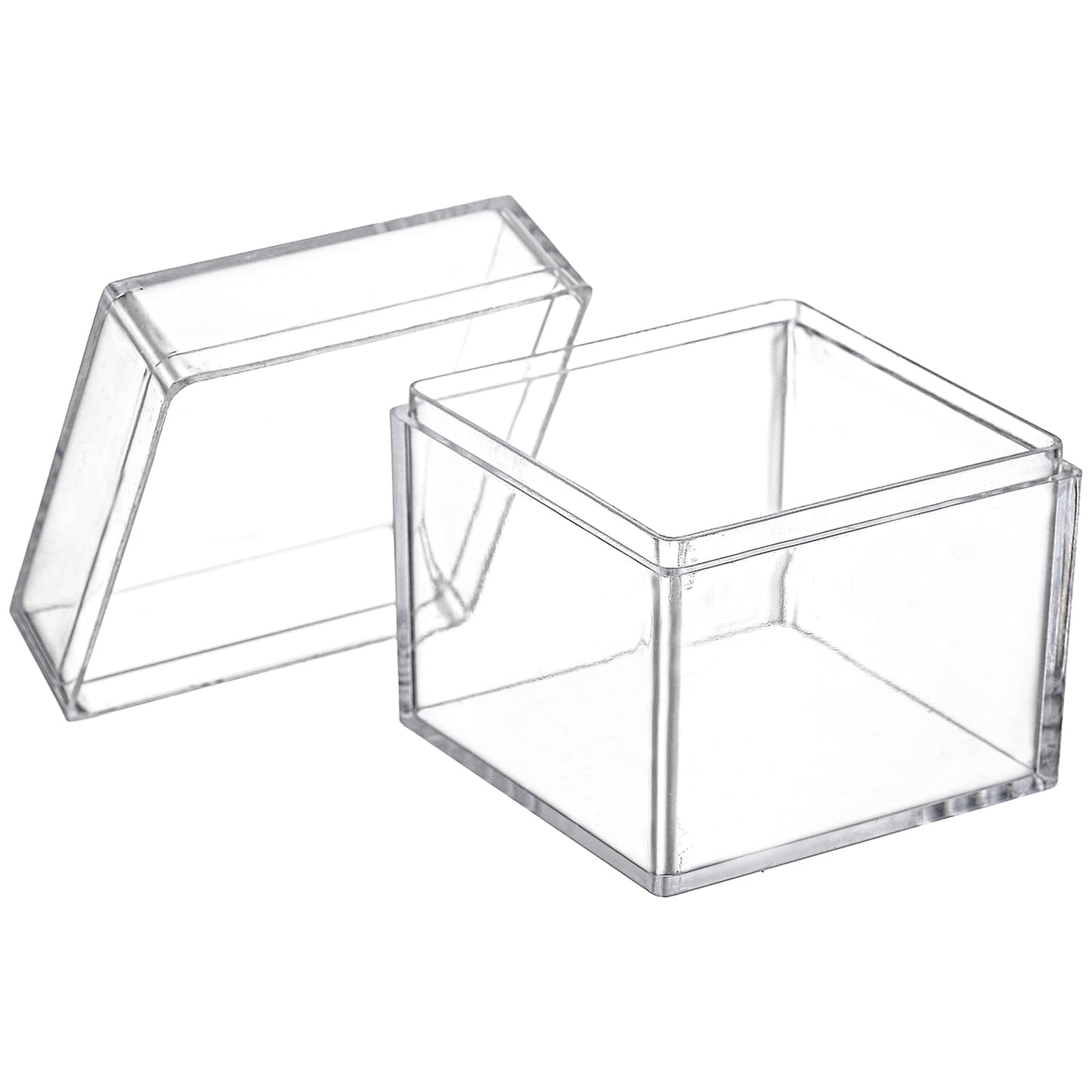 Okllen 36 Pack Acrylic Boxes with Lid, Clear Square Cubes Treat Gift Boxes Candy Storage Container for Candy, Little Trinkets, Jewelry, Party Favor, 2''x2''x2''/5x5x5CM
