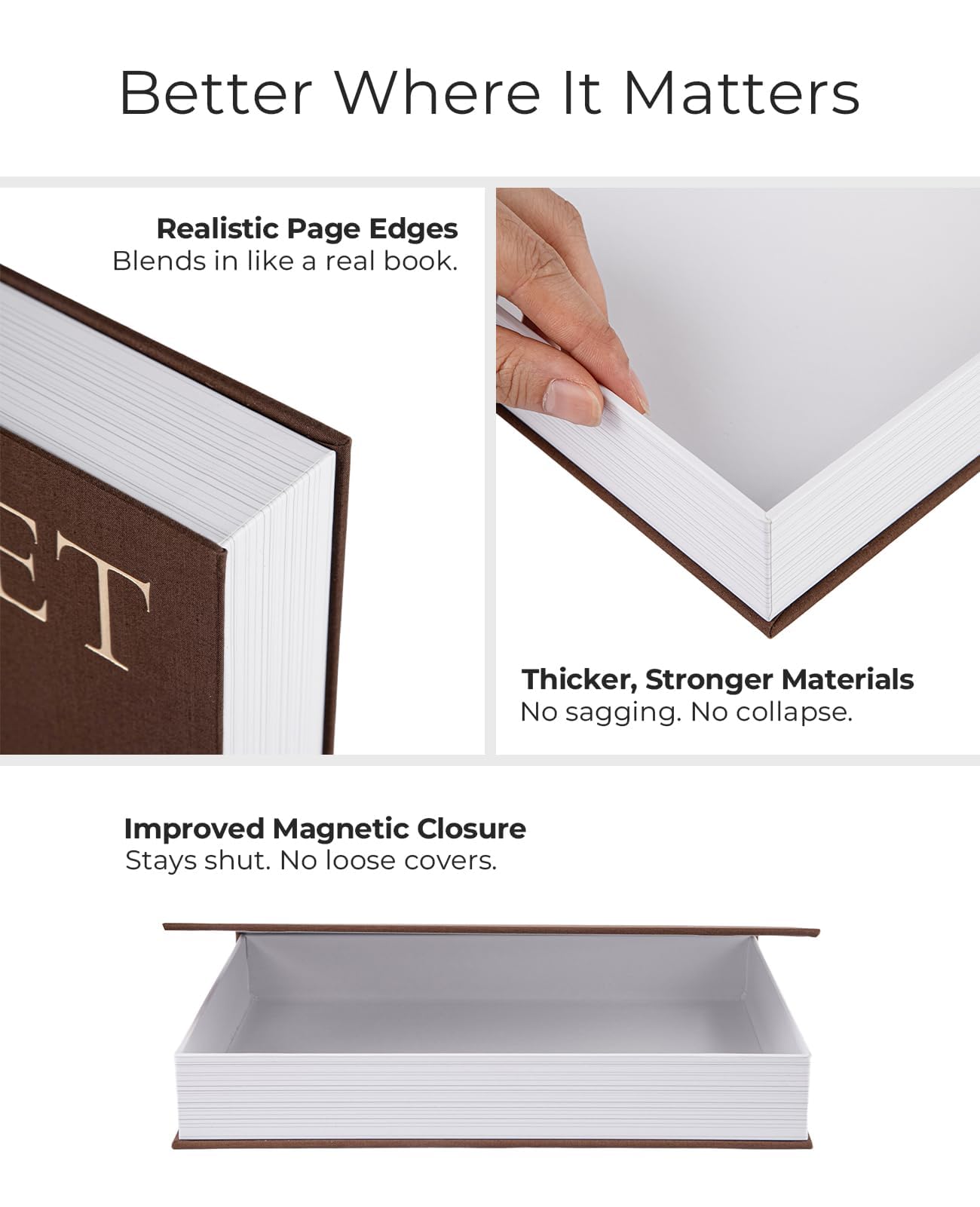 Premium Linen Faux Book Box Set of 2: Aesthetic Book Safe with Hidden Storage for Living Room Console Table & Bookshelf Decor, Home Organizer, Green & Beige, Tallest 10.67in
