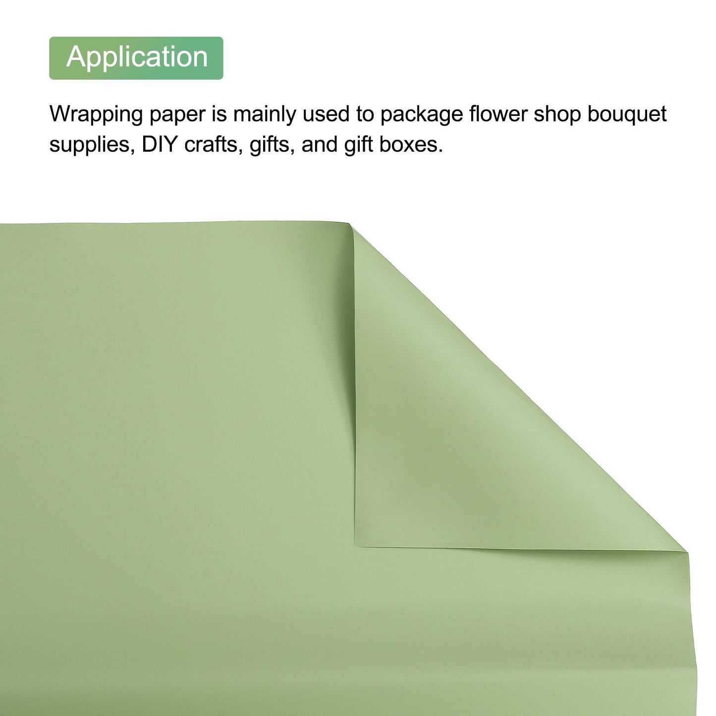 MECCANIXITY Flower Wrapping Paper Waterproof Floral Wrap Pine Green Gift Packaging 22.8 x 22.8 Inch Used for DIY Crafts Bouquet Packaging 20 Pcs
