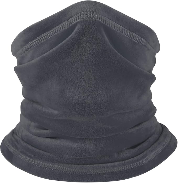 Polar Fleece Neck Warmer - Windproof Winter Neck Gaiter Cold Weather Face Mask For Men Women - 1 Pack