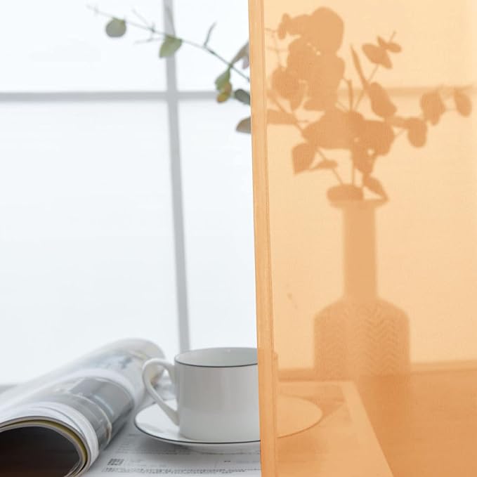 SpaceDresser Basic Rod Pocket Sheer Voile Window Curtain Panels White 1 Pair 2 Panels 42 Width 45 Inch Long for Kitchen Bedroom Children Living Room Yard(Beige,42 W x 45 L)