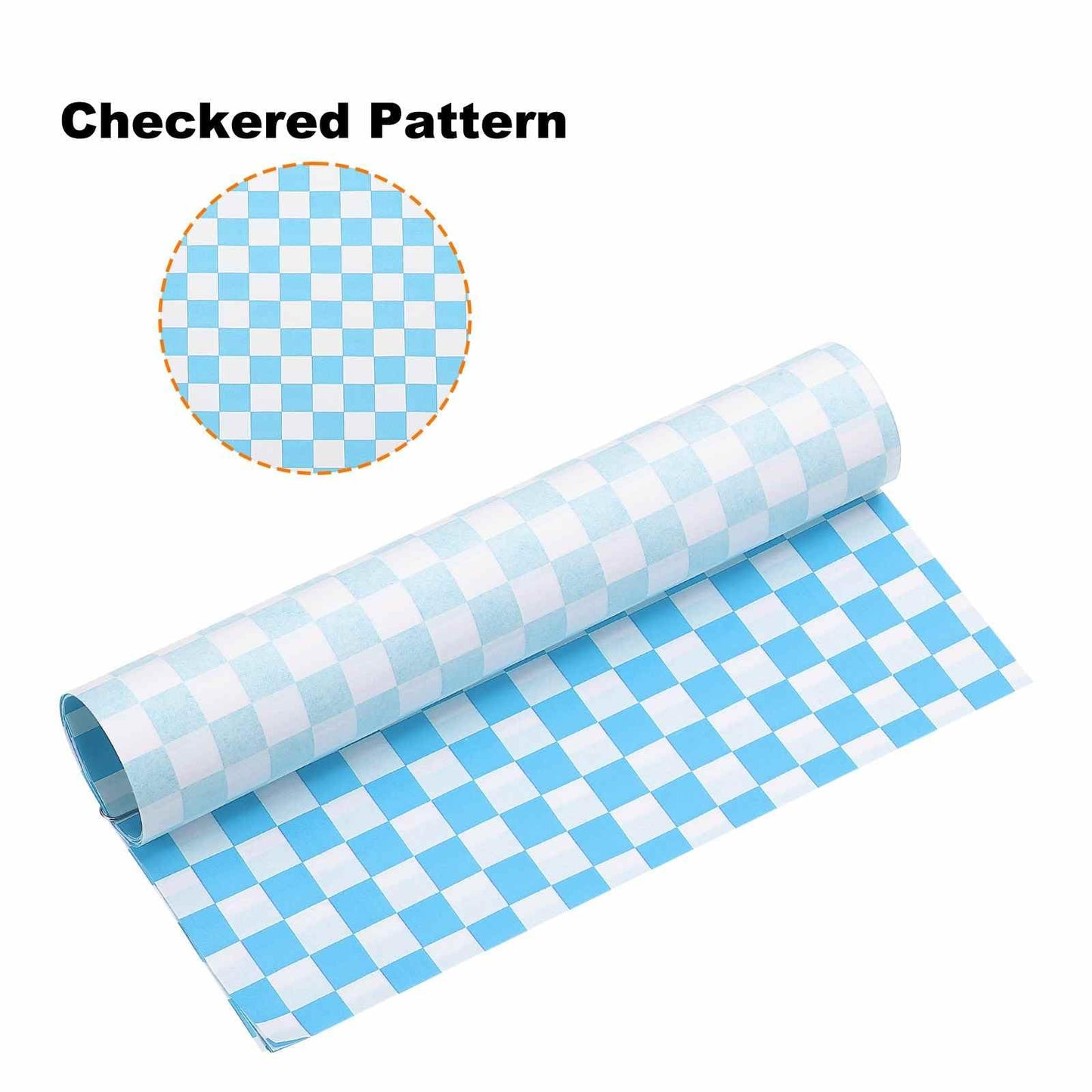 HARFINGTON 300pcs Square Checkered Pattern Wax Paper Sheets 10" x 10" Oil-absorbing Dry Food Wrapping Paper for Sandwich Baking Liners Picnic Basket Bread Hamburger Wrap, Blue