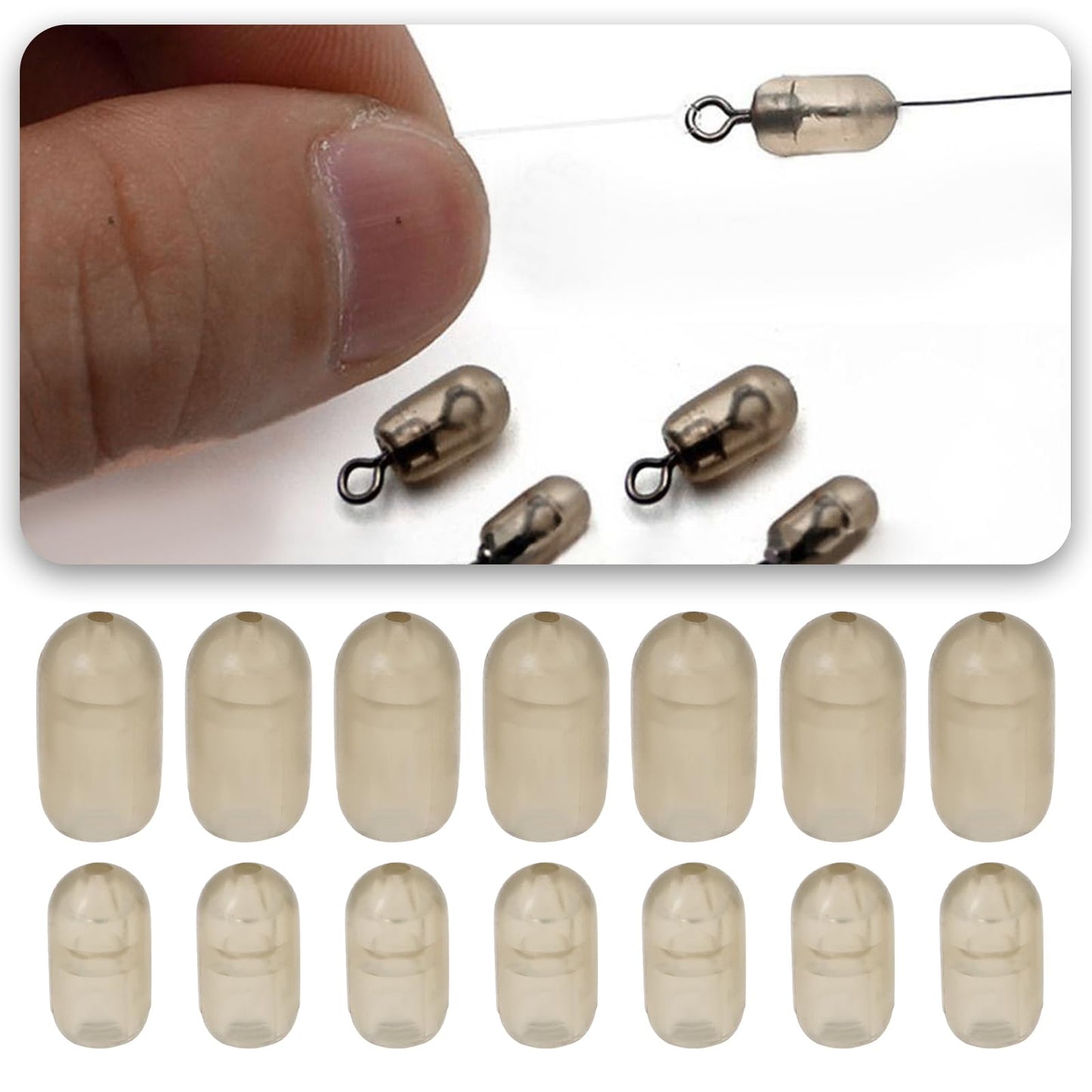 SING F LTD 100pcs Carp Fishing Swivel Stop Beads Feeder Coarse Spinner Swivel Suitable for Tackle Quick Change Spinner Fishing Accessories Kit (5x9mm, 4x7mm)