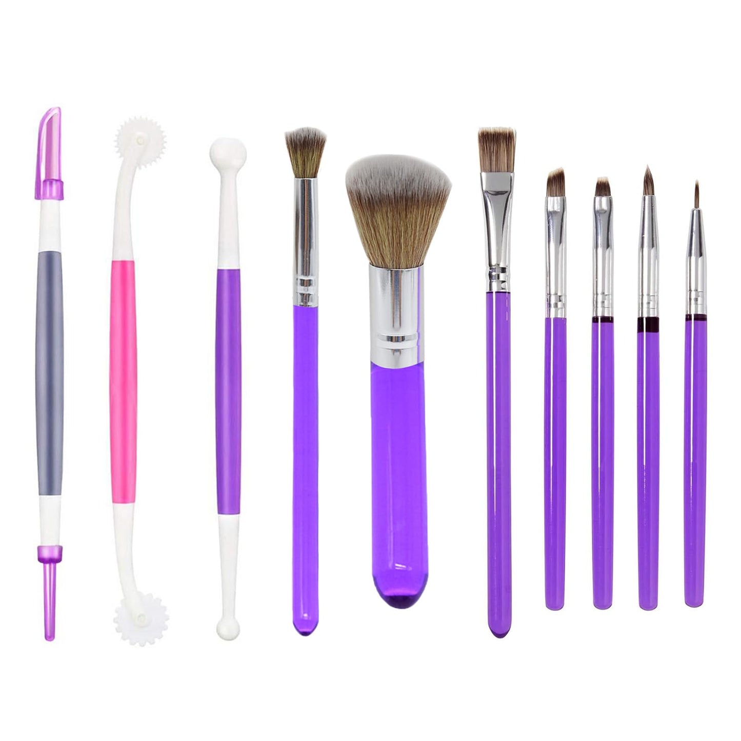 SUNTRADE 10 Pieces Cake Baking Brushes Food Paint Brush, for Cookie Chocolate Sugar Decoration Brushes Set with Fondant and Gum Paste Tool