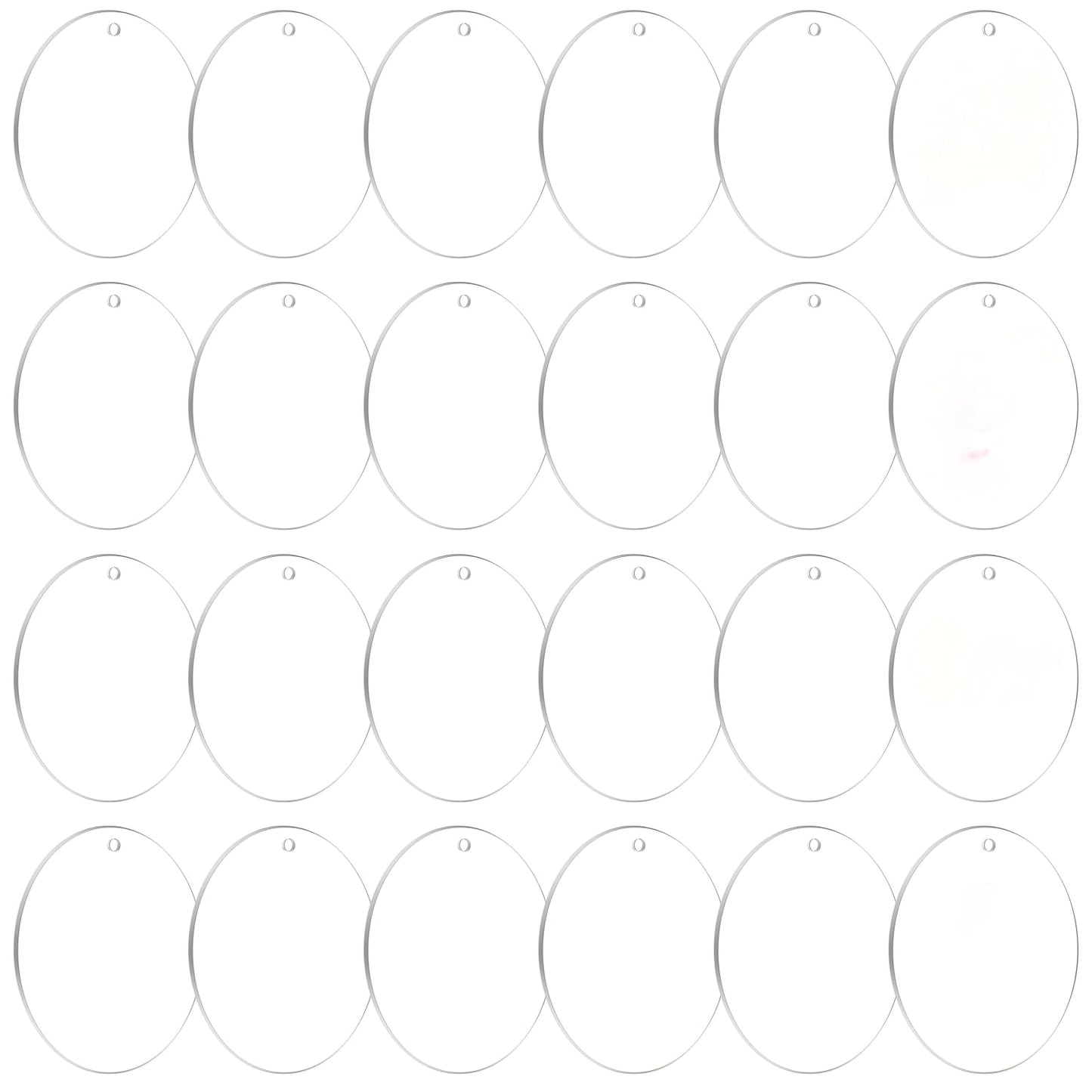 Vivacryl Clear Acrylic Ornaments Blank, 30 Pack Round Christmas Blanks, 4 Inch Diameter with Hole, Plastic Circles Disc for Holiday DIY Craft Decoration