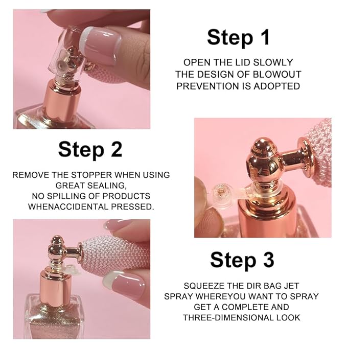 Champagne Highlighter Spray, Professional Shiny Glitter Spray for Eyeshadow Face and Body Luminizers, Loose Shimmer Powder Makeup Mist for Women Kid Rave Outfits Festival Accessories