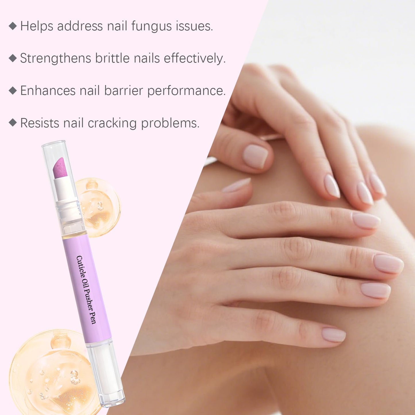 Ceramic Nail Polish Brush Pen, 2-In-1 Nail Cuticle Care Oil Pen, Nail Care Tool For Dry And Damaged Nails, Moisturizing Nail Polish For Hangnails And Added Shine (2 Pcs)