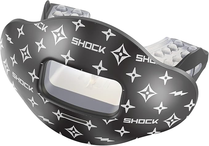 Shock Doctor Lip Guard, Adult and Youth Mouth Guard Football with Strap, Breathable Wide Opening Football Mouthpiece for Youth and Adults OSFA, Shock Doctor Mouth Guards, Max Airflow