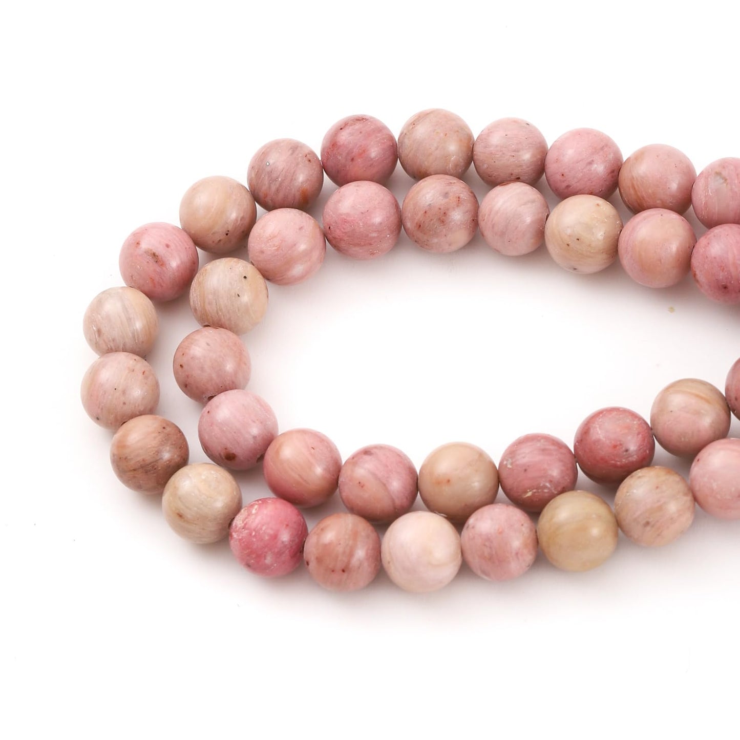 6mm 60pcs DIY Natural Rhodochrosite Stone Beads Round Healing Crystal Gemstone Loose Beads for Jewelry Making Handmade Bracelet Necklace