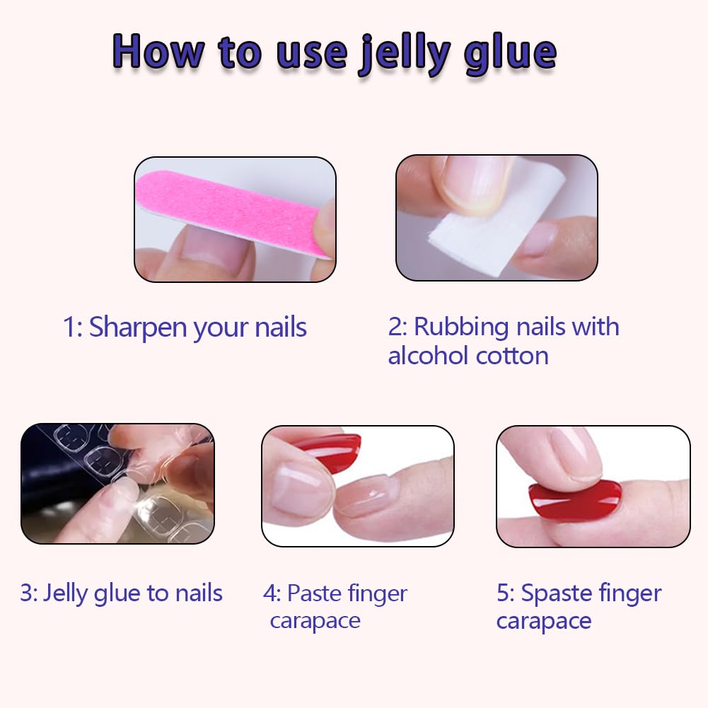 Extra Short Press On Nails Glue On Square Glossy Blue Fake False Nails with Glitter Press Ons Designs Artificial Stick on Nail for Women Girls 24Pcs