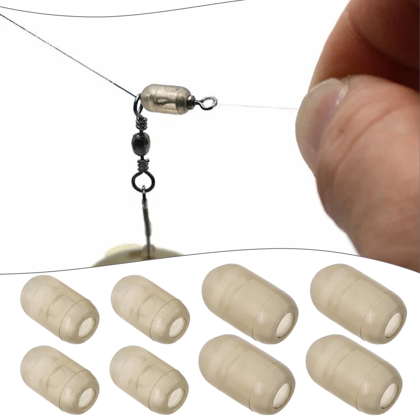 SING F LTD 100pcs Carp Fishing Swivel Stop Beads Feeder Coarse Spinner Swivel Suitable for Tackle Quick Change Spinner Fishing Accessories Kit (5x9mm, 4x7mm)
