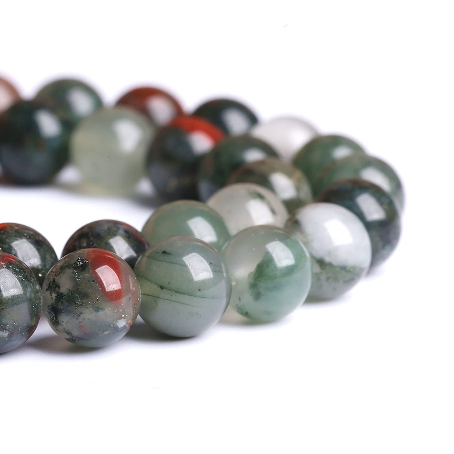 8MM 45PCS Natural Stone African Bloodstone Beads for Jewelry Making DIY Bracelet