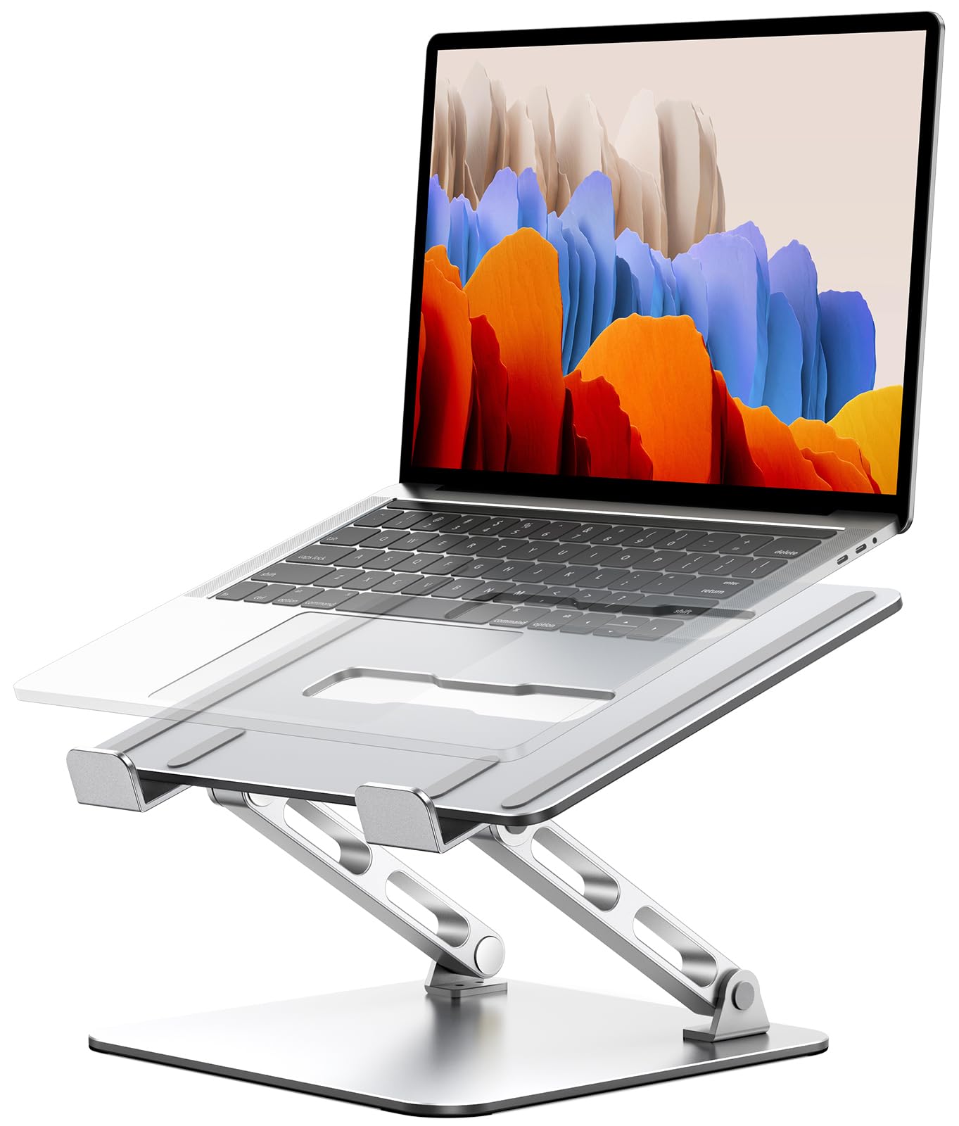 RIWUCT Laptop Stand for Desk Adjustable Height, Ergonomic Laptop Riser Holder with Dual-bar Support, Portable Computer Notebook Stand for MacBook Air Pro, Dell XPS, HP (10-16")