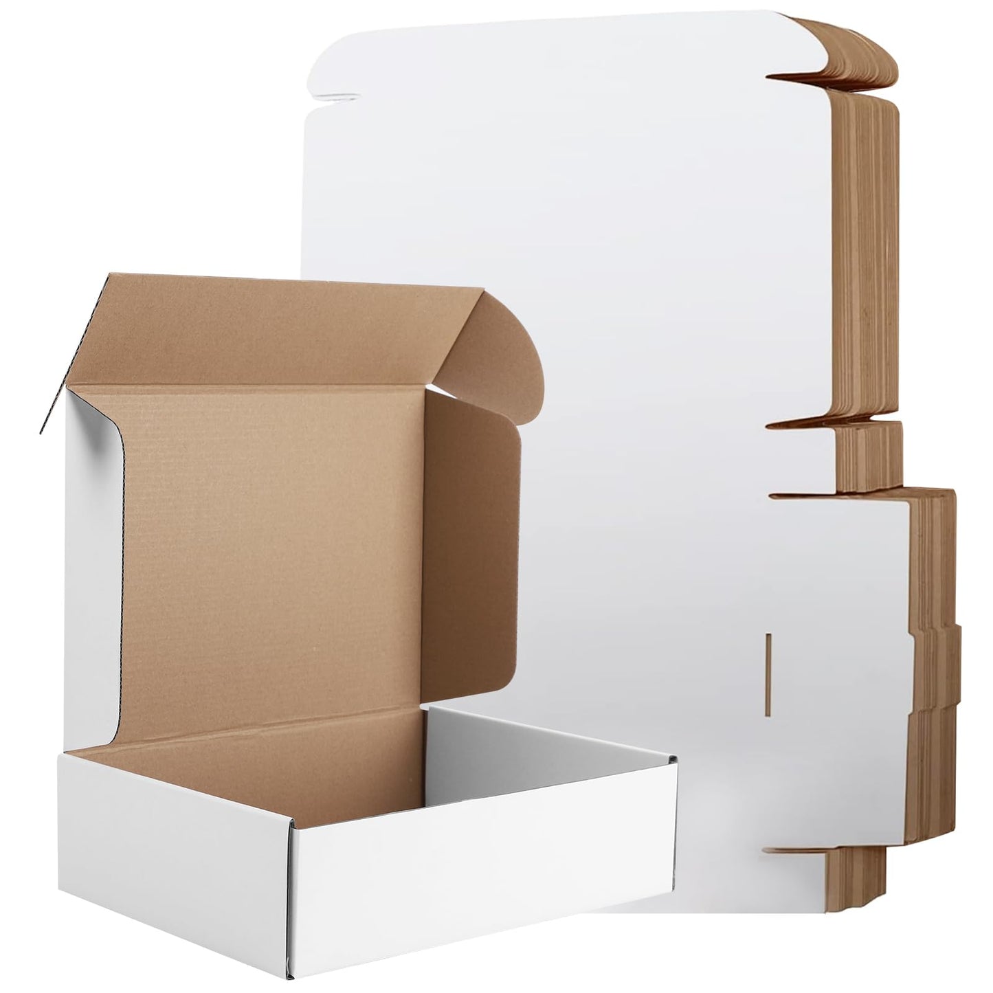 Hguba 12x9x2 Inches Shipping Boxes Set of 25, White Corrugated Cardboard Box, Mailer Boxes for Small Business