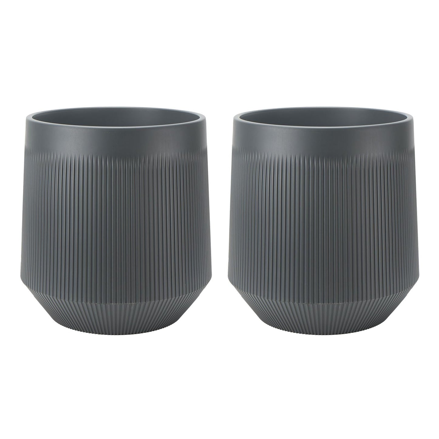 Yaghpy Plant Pots，Set of 2 Plastic Large Pots for Indoor Plants,Flower Pots Outdoor Planters with Drainage Hole and Seamless Saucer,(Gray 12Inches)