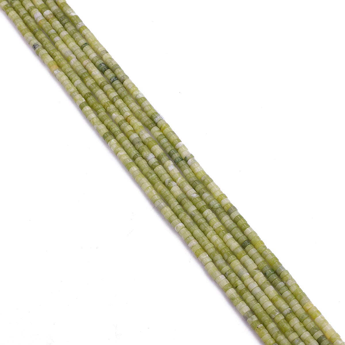 BEADIA Natural Taiwan Jade Spacer Beads Caps Loose Semi Gemstone for Beading Jewelry Making 4mmx2mm 38cm