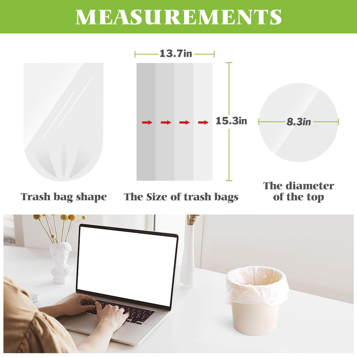 Small Clear Trash Bags 1 Gallon 260 Counts Garbage Bags