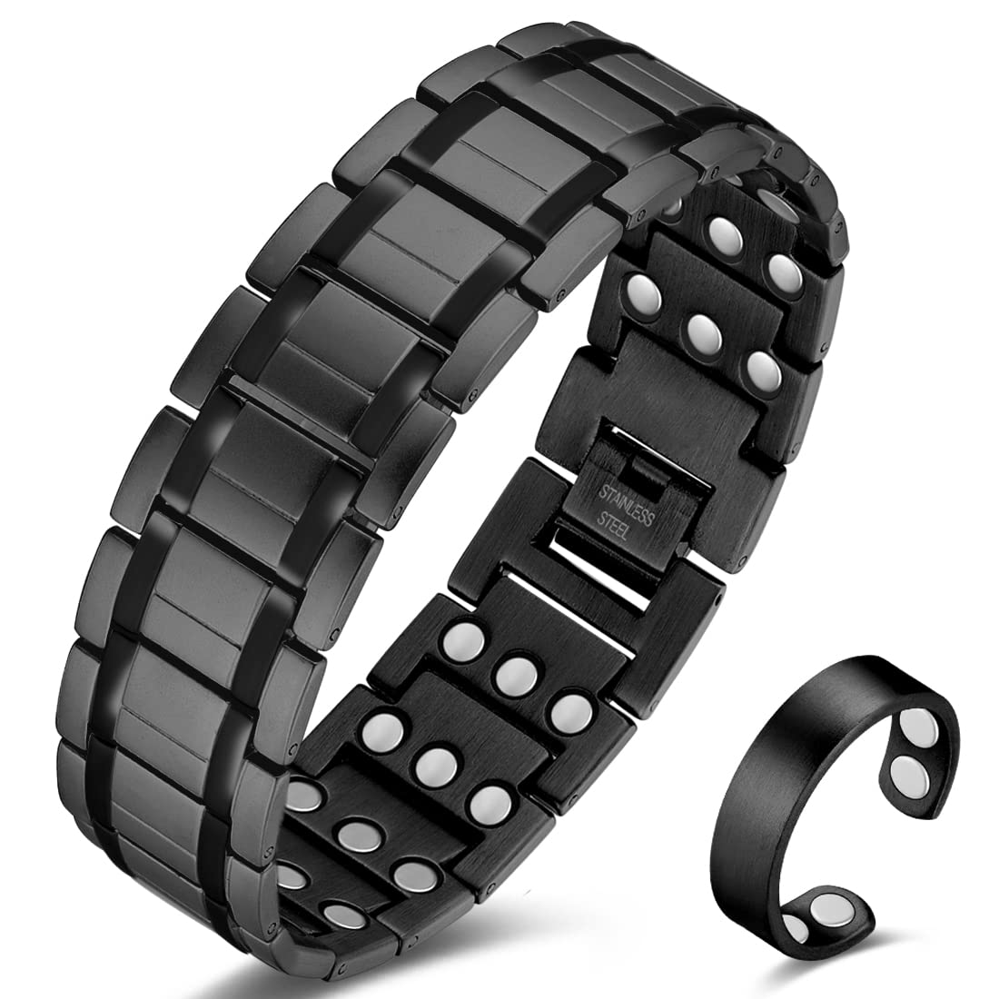 Cigmag 3X Magnetic Bracelets for Men Ultra Strength Titanium Steel Bracelet Wrist Adjustable with Sizing Tools