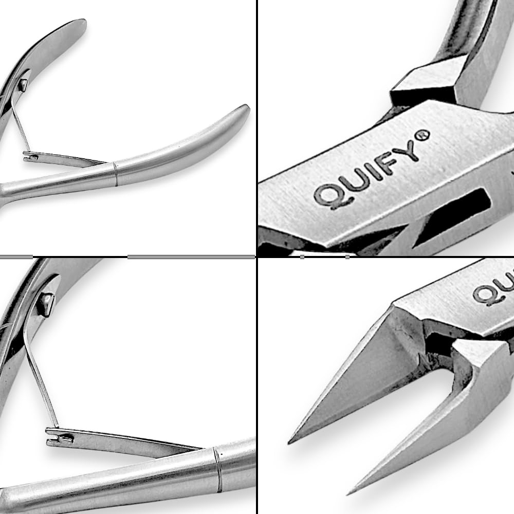 QUIFY Side Nail Clippers Straight Blade for Thick Toenails, Nail Clippers for Thick and Ingrown Nails - Professional Quality Stainless Steel Toe Nail Tools - Side Nail Cutter - Arrow Point - 5"