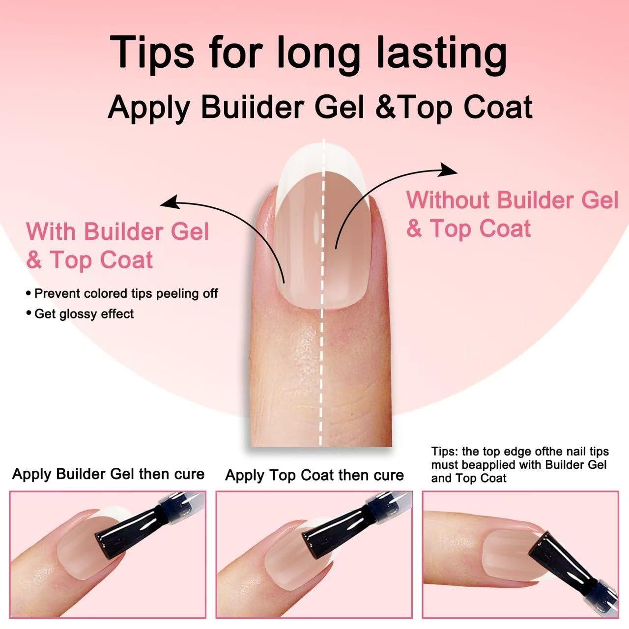 GAWRJ 210Pcs French False Nails Oval Shape - 15 Sizes with Nail Tools Kit, Manicure Salon Supplies for DIY Nail Art, Natural Brown Full Cover Tips, Requires Base/Top Coat