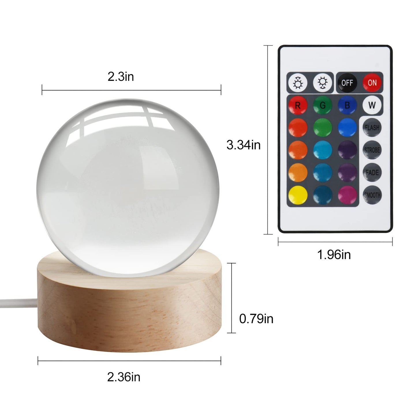 JANARARY 3D Galaxy Crystal Ball Night Light for Gifts with Colorful LED Light Base, Color Changing Light with Remote as a Birthday Gift for Teens Boys and Girls, Galaxy Model