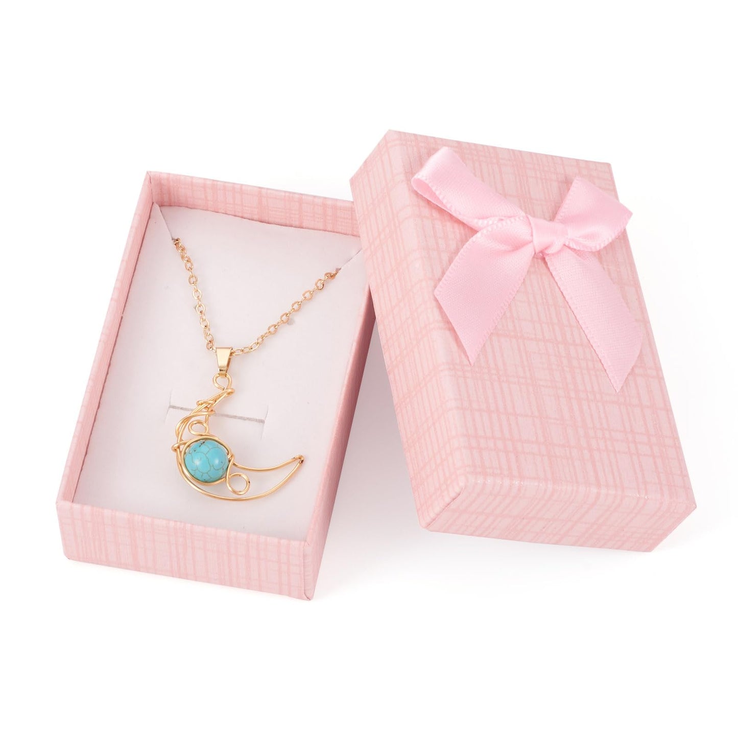 Craftdady 12 pcs Jewelry Gift Box Set Empty Packaging Cases with Bowknot Rectangle Cardboard Paper Jewelry Boxes with Lid for Necklaces Rings Earrings Pendants Displaying (Pink)
