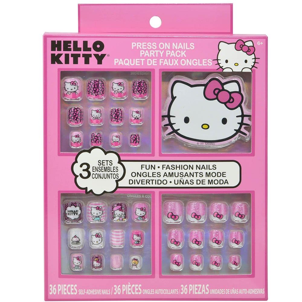 Hello Kitty Nail Art Stickers Set for Girls - Bundle with Stickers, Tattoos, Press On Nails for Party Supplies