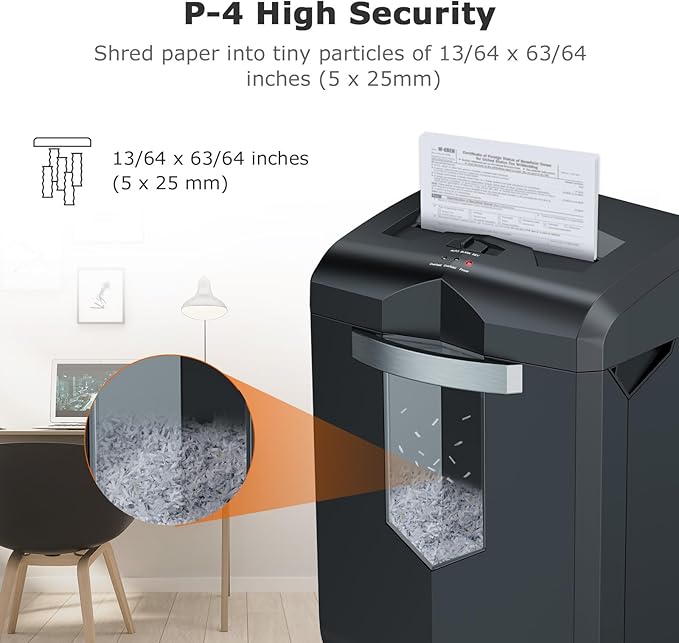 Bonsaii Paper Shredder, 18-Sheet 60-Minutes Shredder for Office Heavy Duty Cross-Cut Shredder with 6 Gallon Pullout Basket 4 Casters(C149-C)