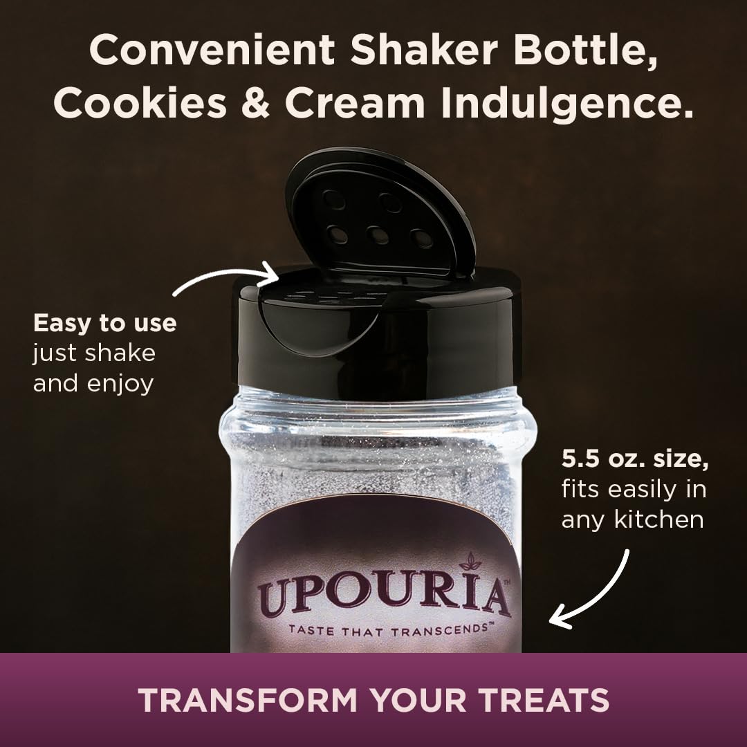 Upouria Cookies & Cream Coffee Topper, Vegan, Rich Flavor Enhancer for Coffee, Hot Chocolate, Ice Cream, 5.5oz