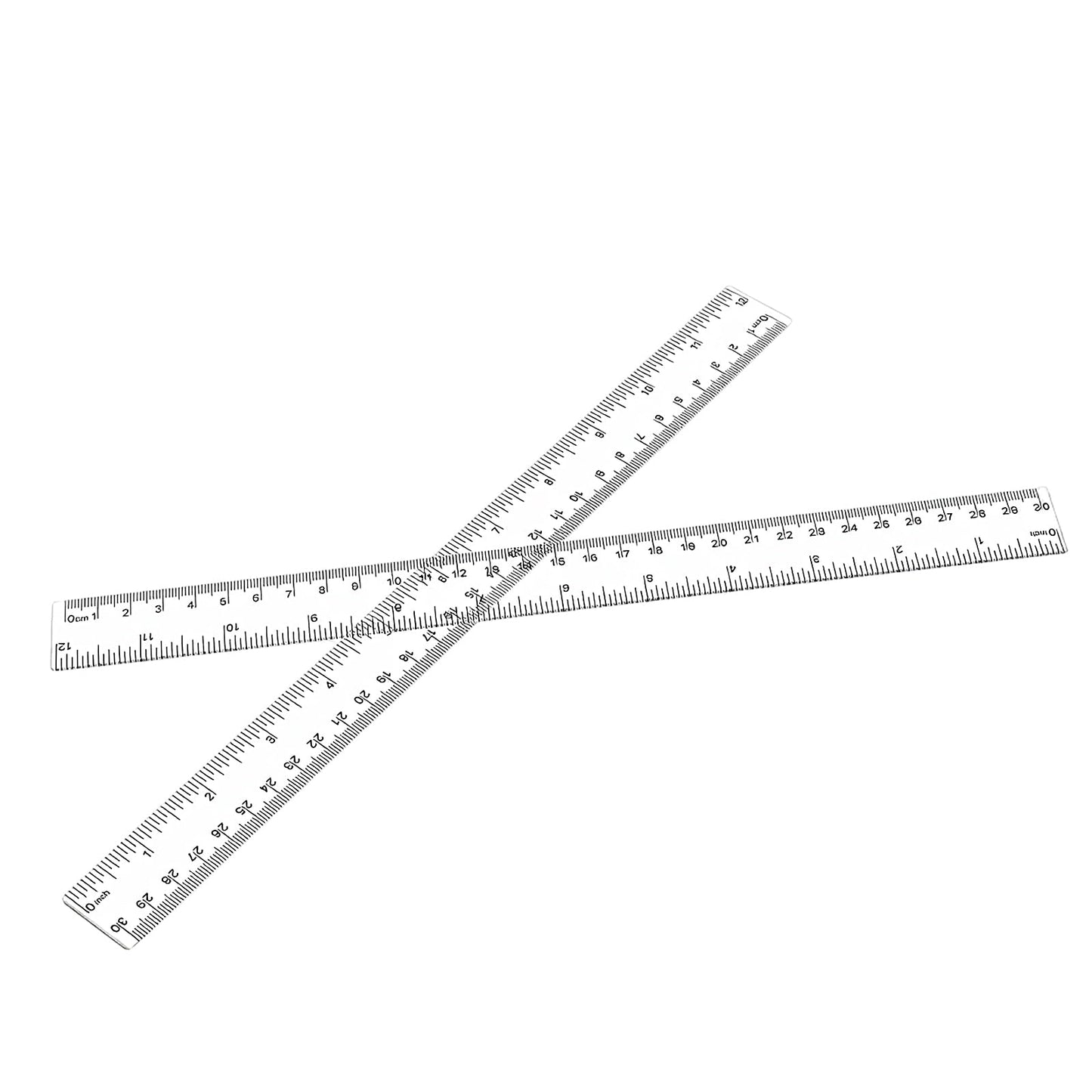LEXININ Plastic Ruler, 12 Inch Clear Transparent Metric Straight Edge, 100 Pack