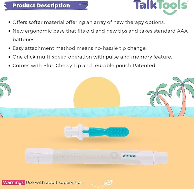 TalkTools Sensi (Grey) Oral Sensory Therapy Tool - Speech Therapy Toy for Kids | Oral Motor Therapy Tools for Speech and Feeding