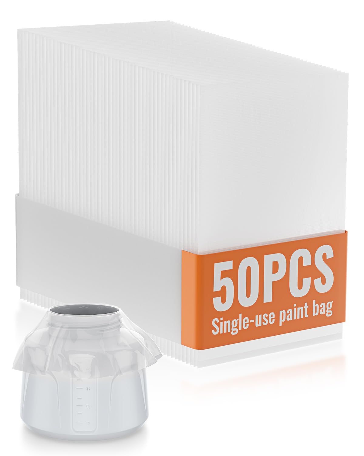 SICOPRO 50 Pcs Paint Sprayer Liners Bags, 7.8'' X 11.3'' Handy Disposable Paint Spray Gun Cup Liners,Transparent Sprayer Cup Liners, Sprayer Accessory