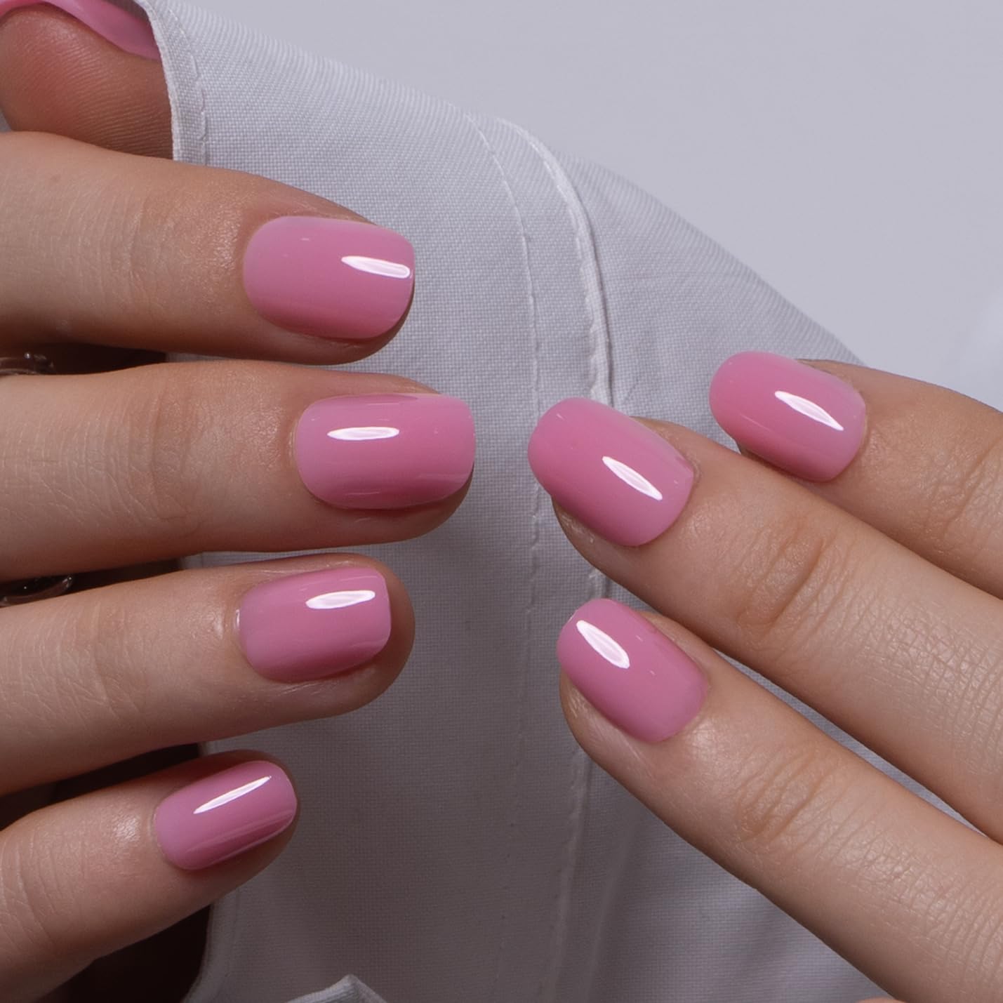 CurvLife Soft Gel Oval Press-On Nails Kit, Reusable Fake Nails with Glue & Adhesive Tabs, 30PCS Salon-Quality Stick-On Nails for At-Home Manicure (Rose Cloud)