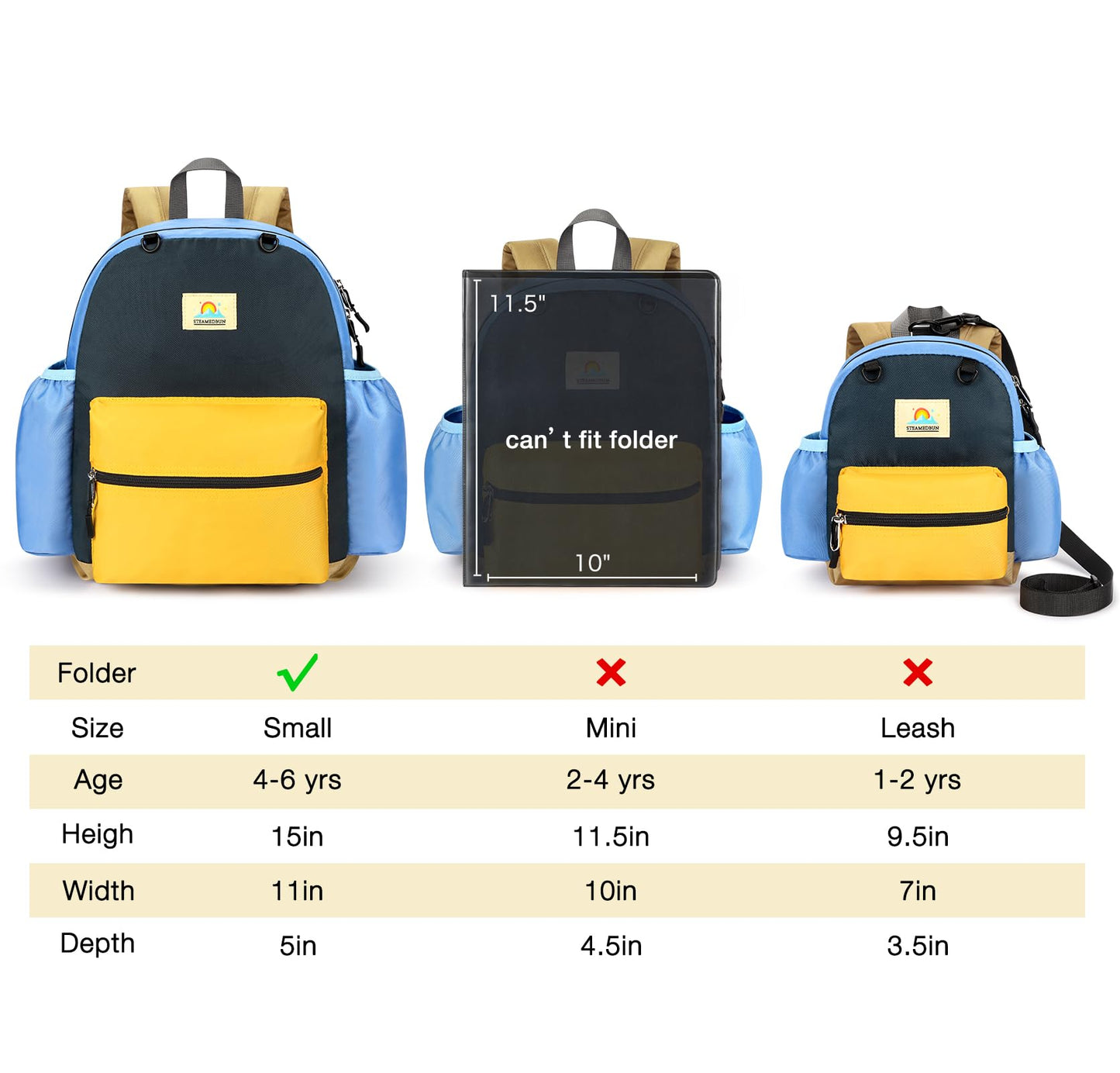 STEAMEDBUN Backpack Leash for Toddlers 1-3: Baby Backpack with Leash for Boys Girls - Anti-Lost Harness for Walking