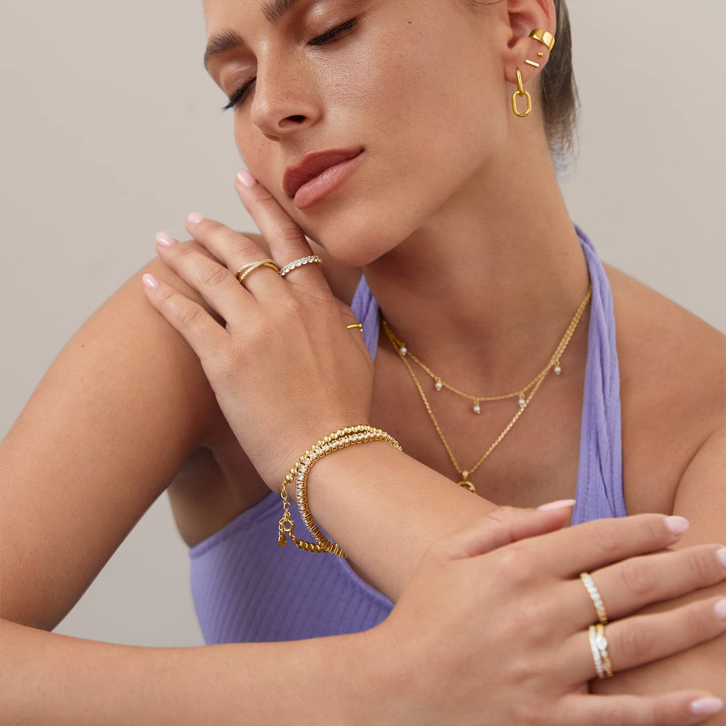 PAVOI 14K Yellow Gold Convertible Link Drop Earrings for Women - Paperclip Chain Dangle Earrings