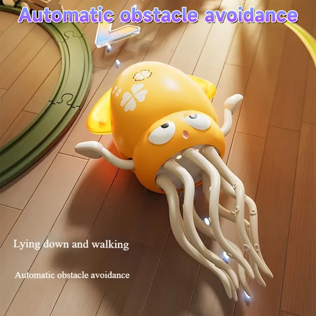 Magic Dancing Octopus Toy - Smart Obstacle-Dodging Robot with LED Light Show & Music, USB Rechargeable Tummy Time Squid Toy for Babies | Electric Crawling Octopus | Interactive Gift for Kids 3+