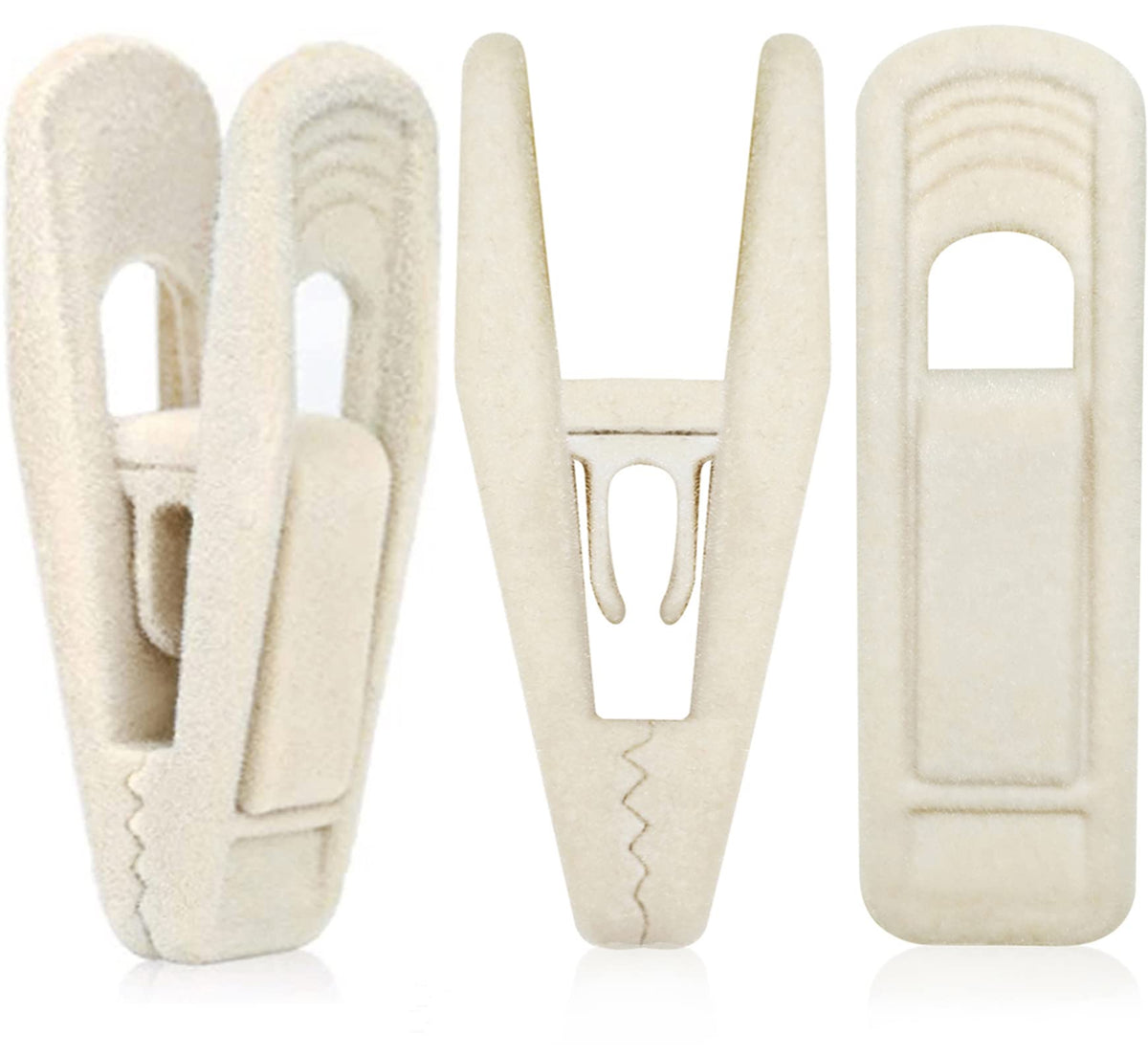 Beige Velvet Hangers Clips
