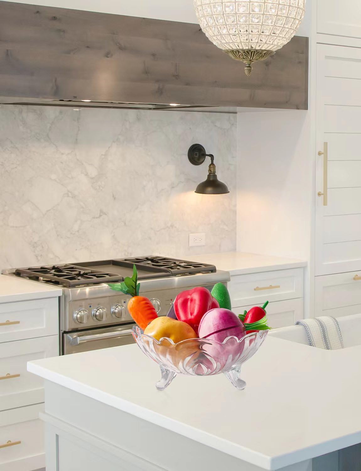 M MIMMU Fruit Bowl for Kitchen Counter Decor (Large)