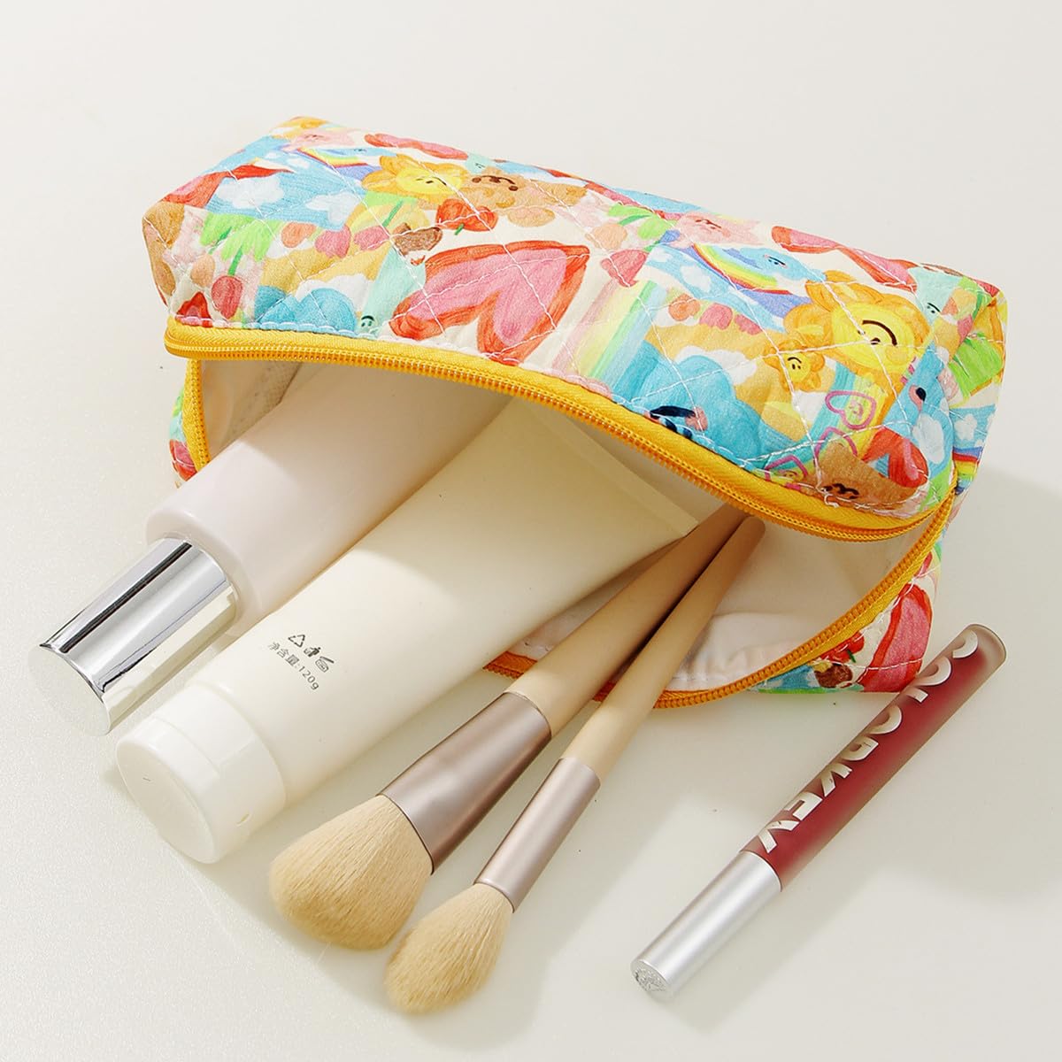 Pencil Case Office College School Storage Bag Pouch Holder Box Organizer Makeup Pouch Cosmetic Bag Aesthetic Cute Pen Case for Girls Boys Kids (Red flower)
