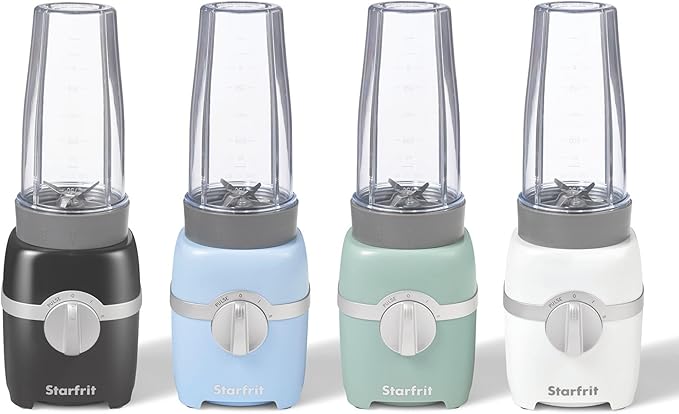 Starfrit Personal Blender - Two 828ml Cups - High, Low & Pulse Modes - 300W - Black